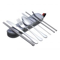 Set de ustensile de călătorie - Argintie, 8 bucăți