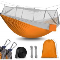 Hamac cu Plasă Anti-Insecte - Portocalie și Gri