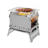 Grătar Camping din Oțel Inoxidabil - 3 în 1