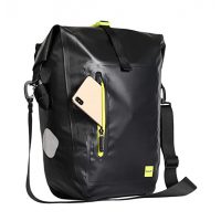 Geantă impermeabilă pentru suportul spate al bicicletei - Neagră-verde, 25 litri