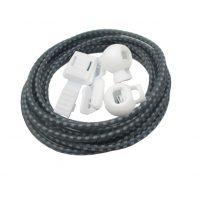 Baton gume reflexe pentru pantofi cu elastic, o pereche - Gri închis alb, 100 cm