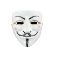 Masca Anonymous - Alb cu dungi