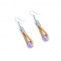 Cercei din plută - Mărgele violet