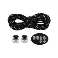 <b>Șireturile sportive din cauciuc cu sistem de închidere, o pereche - Negru-alb, 100 cm</b>