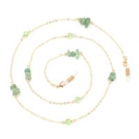 Lanț pentru ochelari cu pietricele - Aurie și verde