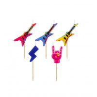 Lumânări cu suport - Guitari, 5 buc.