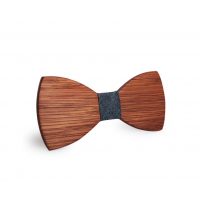 Papion din lemn - Cu model simplu, gri