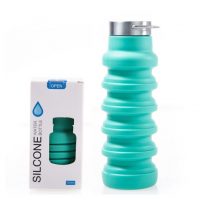 Sticlă silicolică pliabilă 550 ml - Turcoaz