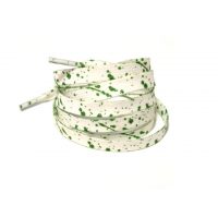 Șireturi late pentru pantofi, batikate, o pereche - Alb-verde, 120 cm