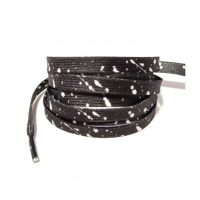 Șireturi late pentru pantofi, batikate, o pereche - Negru-alb, 120 cm