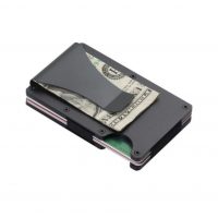 Carcasă metalică pentru carduri cu protecție RFID - Neagră