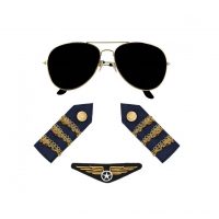 Set pilot - ochelari, brățări, insignă