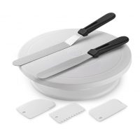 Suport rotativ pentru servire prăjituri cu accesorii - Alb