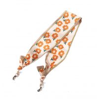 Șal de mătase pentru ochelari - Floral, portocaliu-bej