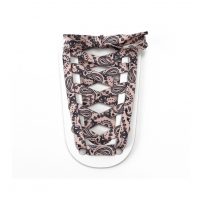 Șireturi late cu imprimeu floral, o pereche - negru-roz, 120 cm