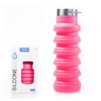 Sticlă pliabilă din silicon 550 ml - Roșie