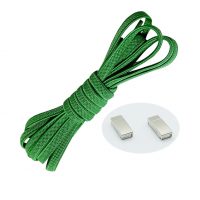 Șireturi elastice pentru pantofi lățimi - Tip D - închidere magnetică, o pereche - Verde închis, 100 cm