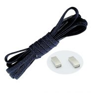Șireturi elastice pentru pantofi lățimi - Tip D - închidere magnetică, o pereche - Albastru închis, 100 cm