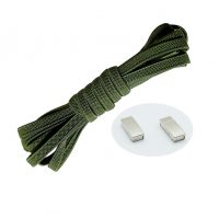 Șireturi elastice pentru pantofi lățime - Tip D - prindere magnetică, o pereche - Verzi, 100 cm