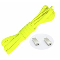 Șiruri elastice pentru pantofi late - Tip D - cu prindere magnetică, un set - Verde neon, 100 cm