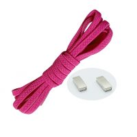 Șireturi elastice pentru încălțăminte late - Tip D - magnetice, unică pereche - Roz închis, 100 cm