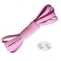 Șireturi elastice pentru încălțăminte late - Tip D - magnetice, unică pereche - Roz deschis, 100 cm