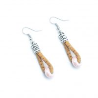 Cercei din plută - Mărgele roz deschis