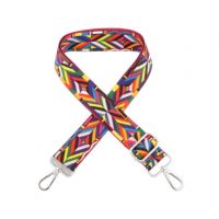 Curea de schimb pentru geantă - colorată etno, cataramă argintie