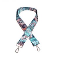 Curea de schimb pentru geantă - turcoaz cu frunze, cataramă argintie