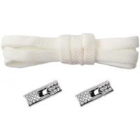 Siretici elastice pentru pantofi largi cu prindere cu sponă stras, o pereche - Albe, 100 cm