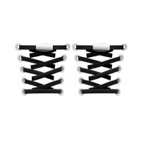 Șnururi elastice pentru pantofi late - Tip E - cu clip, capăt dublu, o pereche - Negru, 100 cm