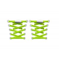 Șireturi elastice pentru încălțăminte late - Tip E - cu clipsuri, capete duble, unică pereche - Verde neon, 100 cm