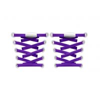 Șireturi elastice pentru pantofi late - Tip E - cu prindere, capăt dublu, o pereche - Violet, 100 cm