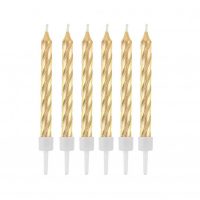 lumânări de tort - aurii, 12 buc
