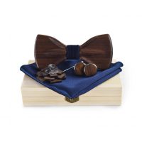 Fluture din lemn - Întunecat, 3D cu mijloc în nuanță închisă de albastru