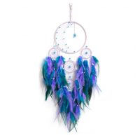 Prindător de vise - Lună din mărgele - Albastru-violet
