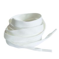 Șireturi plate pentru încălțăminte, o pereche - albe, 120 cm