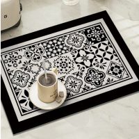 Covoare absorbante 40 x 60 cm - Plăci retro negre