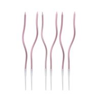 Lumânări spiralat metalice - Roz aurii, 6 bucăți