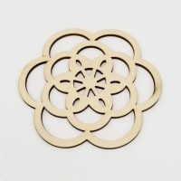 Ornament din lemn de 10 cm - Mandala - Floare