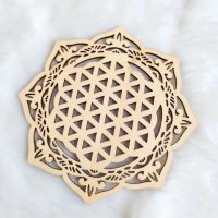 Ornament din lemn de 15 cm - Mandala - Floarea Lotusului