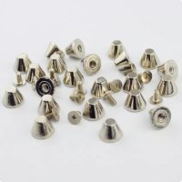 Vârfuri decorative cu șuruburi - Conic înclinat argintiu, 100 buc.
