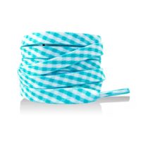 Șireturi late cu imprimeu în carouri, o pereche - Verde mint, 120 cm