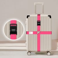 Cinturão de segurança para bagagem com fechadura de código - Rosa