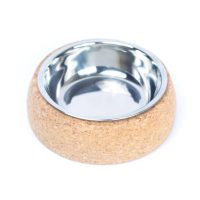 Bol din plută și oțel inoxidabil pentru pisici și câini