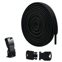 Șireturi elastice cu cataramă, o pereche - Negre, 100 cm