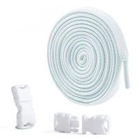 Șireturi elastice cu cataramă, o pereche - Albe, 100 cm