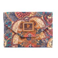 Pungă din plută pentru carduri - Cu frunze