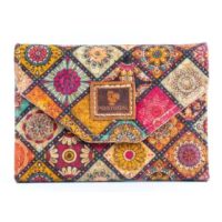 Pungă din plută pentru carduri - Cu ornamente