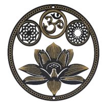 Ornament din lemn 20 cm - Om și lotus